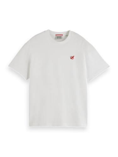 Scotch & Soda Damen Core The Free Spirit Peace Bird T-Shirt, Oatmeal Melange, EU im Sale